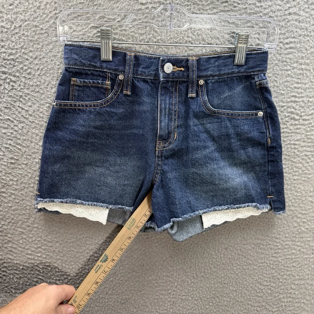 Old Navy Shorts Girls 12 Blue High Rise Cut Off Built In‎ Tough Distressed Denim